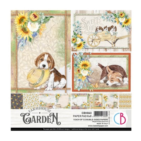 Set de papier 20x20 Farmhouse Garden 12 feuilles – Ciao Bella Papercrafting