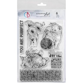 Tampons Cats playing 6pc - Ciao Bella Stamps