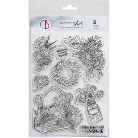 Tampons Growing sunflowers 8pc - Ciao Bella Stamps