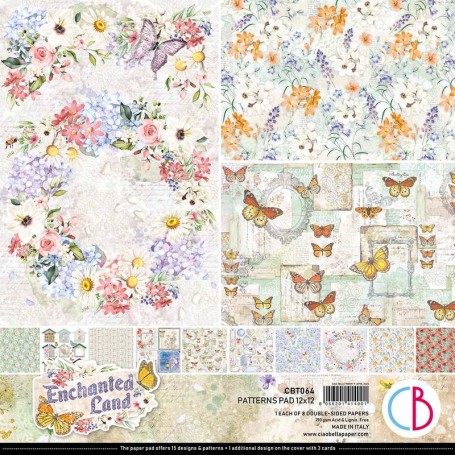 Set de papier 30x30 Enchanted Land 8 feuilles - Patterns Pad Ciao Bella Papercrafting