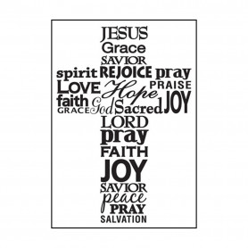 Classeur de gaufrage A6 Croix avec mots – Darice – Embossing folder Cross with script