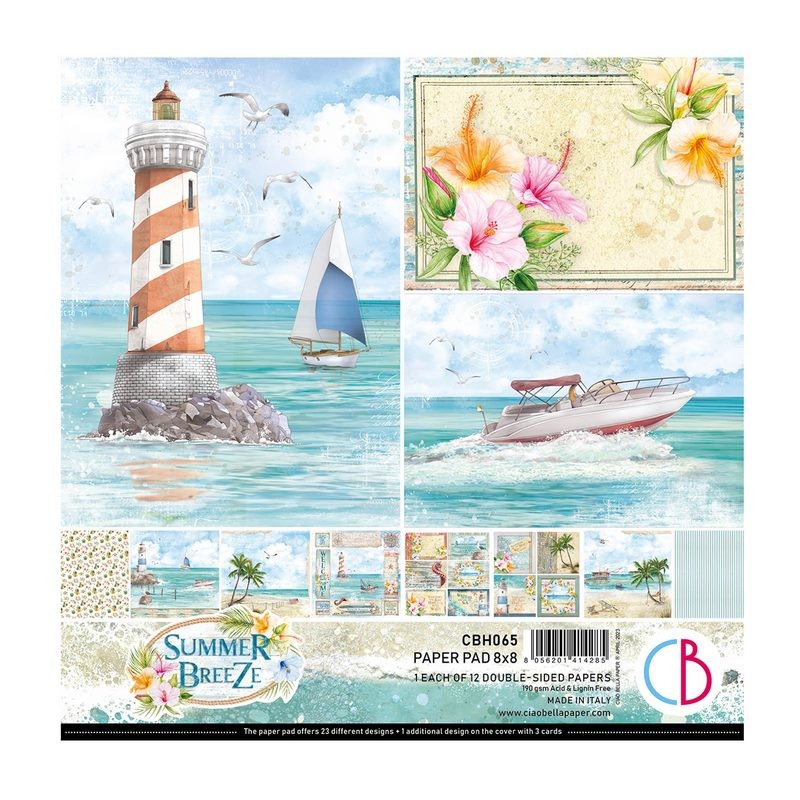 Ciao Bella Kreativblock A4 – Blaues Design, 17 Muster – Für Scrapbooking & Handwerk
