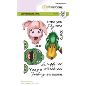 Tampons Funny Animals 1 A6 - Craft Emotions Clear Stamps
