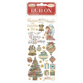 Transferts Rub-on Angel - Christmas Greetings 10x21 cm - Stamperia