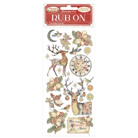 Transferts Rub-on Deer - Christmas Greetings 10x21 cm - Stamperia