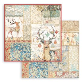 Papier 30x30 Deer 1f - Christmas Greetings - Stamperia