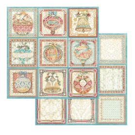 Papier 30x30 Tags 1f - Christmas Greetings - Stamperia