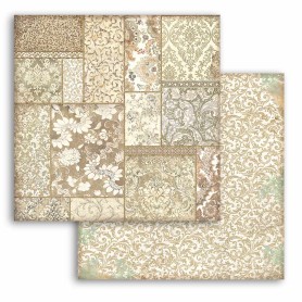 Papier 30x30 Ochre patchwork 1f - Christmas Greetings - Stamperia