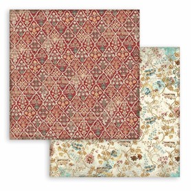 Papier 30x30 Red Texture 1f - Christmas Greetings - Stamperia