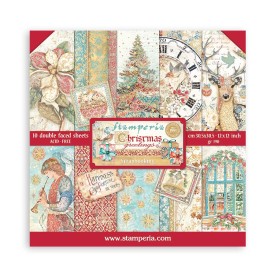 Set de papier 30x30 Christmas Greetings 10 feuilles - Stamperia
