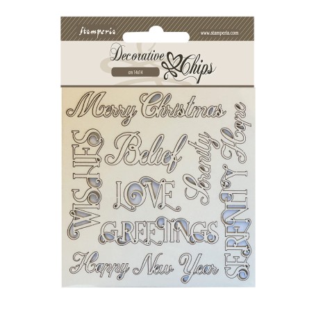 Decorative Chips Christmas writings - Stamperia