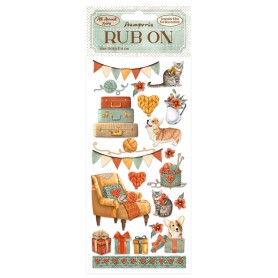Transferts Rub-on Suitcases - All around Xmas 10x21 cm - Stamperia