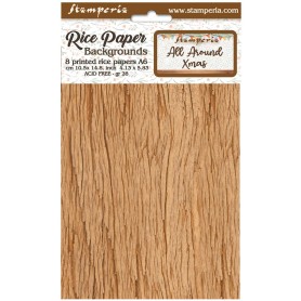 Rice Paper Backgrounds A6 All around Xmas - 8 feuilles - Stamperia