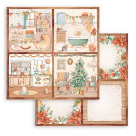 Papier 30x30 4 Cards 1f - All around Xmas - Stamperia