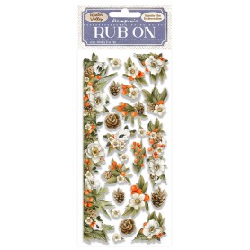 Transferts Rub-on Pinecones - Winter Valley 10x21 cm - Stamperia