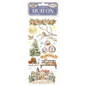 Transferts Rub-on Warm Feelings - Winter Valley 10x21 cm - Stamperia
