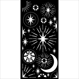 Pochoir Christmas stars and moon 12x25cm - Stamperia Thick Stencil