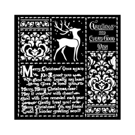 Pochoir Christmas Letter 18x18cm - Stamperia Thick Stencil