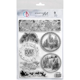 Tampons Winter landscape balls 9pc - Ciao Bella Stamps