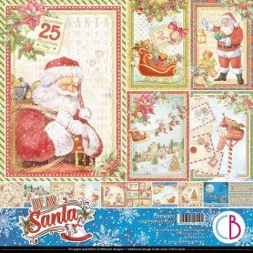 Set de papier 30x30 Dear Santa 12 feuilles - Ciao Bella Papercrafting