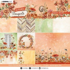 Paper Pad 15x15 Copper Blush 36f – Autumn Bouquets - Studio Light