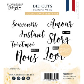 Die-cuts Calques Petits mots 2 20pc - A Petits Pas - Florilèges Design