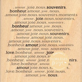 Tampon bois souvenir bonheur amour - Florilèges Design