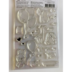 Tampons Baby cuddly toys and balloons A6 - Craft Emotions Clear Stamps