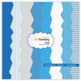 Set de papier 30x30 Delft - Blue 24f - CraftEmotions Paper Pad