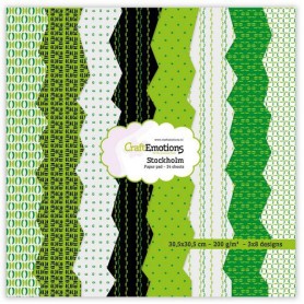 Set de papier 30x30 Stockholm - Green 24f - CraftEmotions Paper Pad