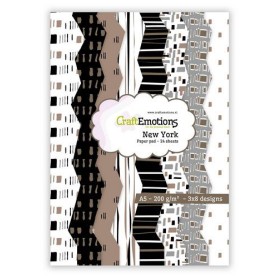 Set de papier A5 New York - Brown 24f - CraftEmotions Paper Pad