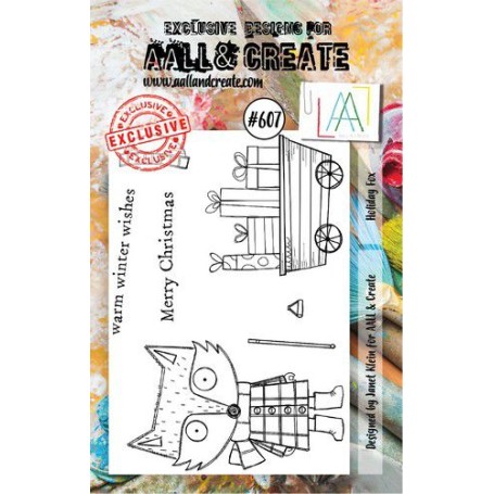 Tampons 607 Holiday Fox 7pc - AALL and Create Clear stamps