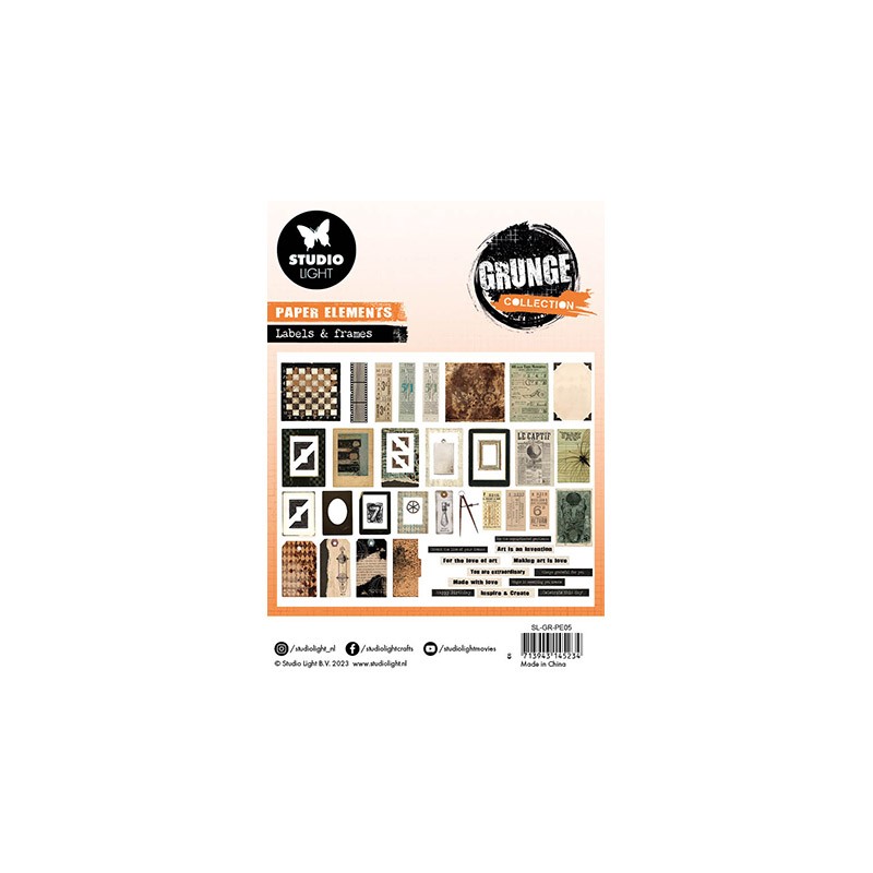 Paper Elements Labels & Frame nr 5 - Grunge Collection – Studio Light