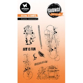 Tampons Creative Inventions 9pc - Grunge Collection nr 515 - Studio Light Clear Stamps