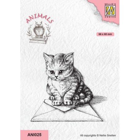 Tampon Cat with envelope - Nellie Snellen Clear Stamp