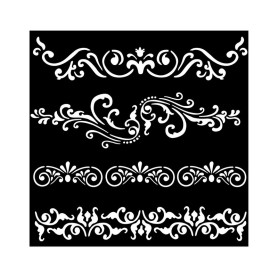 Pochoir Borders 18x18cm - Stamperia Thick Stencil Around the World