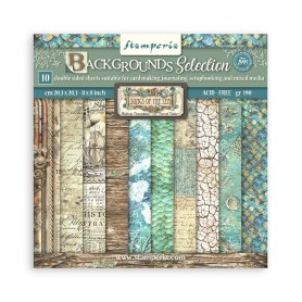 Set de papier 20x20 Backgrounds selection Songs of the Sea 10 feuilles - Stamperia