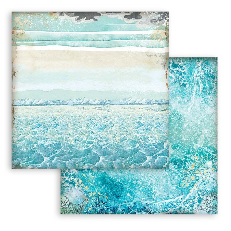 Papier Décoratif Stamperia Songs Of The Sea - Lot 20,3x20,3cm, Thème Maritime