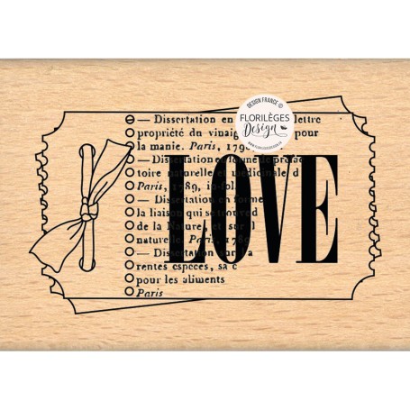 Tampon bois Ticket d'amour - Florilèges Design