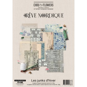 Set de papier imprimés Rêve Nordique Junk A4 20f - Chou and Flowers
