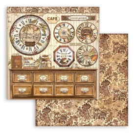 Papier 30x30 Clocks 1f - Coffee and Chocolate - Stamperia
