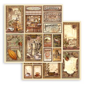 Papier 30x30 Cards 1f - Coffee and Chocolate - Stamperia