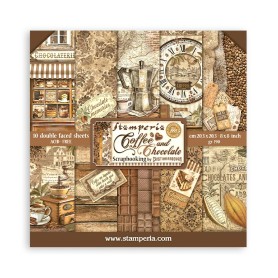 Set de papier 20x20 Coffee and Chocolate 10 feuilles - Stamperia