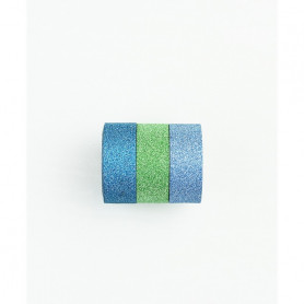Washi Tape Bling Bling bleu pailleté 3 x 3 m - Kesi'art