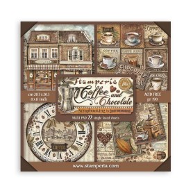 Set de papier 20x20 Coffee and Chocolate 22 feuilles - Stamperia