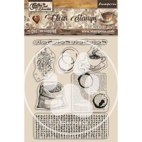 Tampons Coffee Elements 7pc - Coffee and Chocolate – Stamperia Clear Stamps