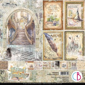 Set de papier 30x30 Wizard Academy 12 feuilles - Ciao Bella Papercrafting