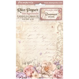 Rice Paper Backgrounds A6 - 8 feuilles - Romance Forever - Stamperia