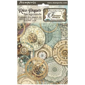 Rice Paper Backgrounds A6 - 8 feuilles - Sir Vagabond in Fantasy World - Stamperia