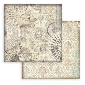 Papier 30x30 Ochre Pattern 1f - Sir Vagabond in Fantasy World - Stamperia
